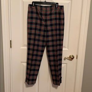 Plaid ankle slacks